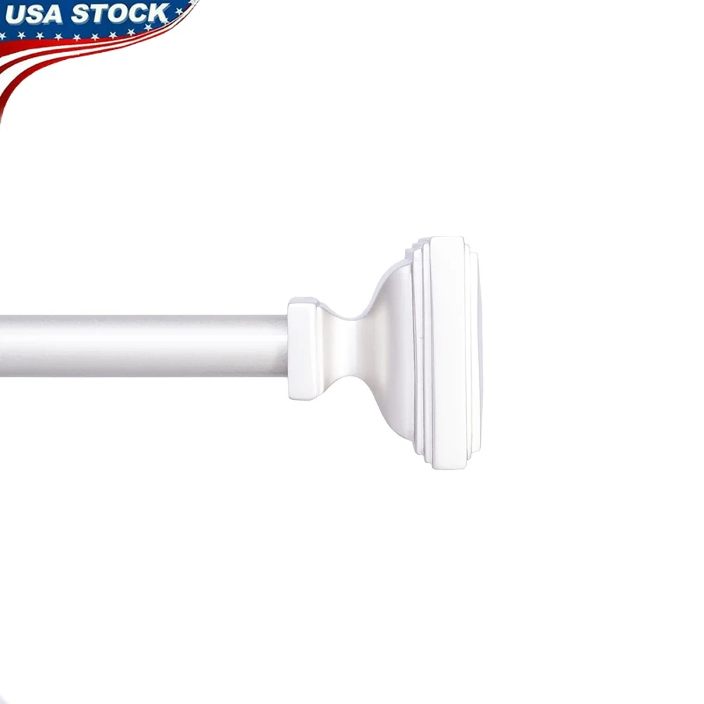 

Adjustable Steel Curtain Rod 28-48 Inch Brushed Nickel Decorative Finials Mounting Hardware Included Ideal Light Medium Weight