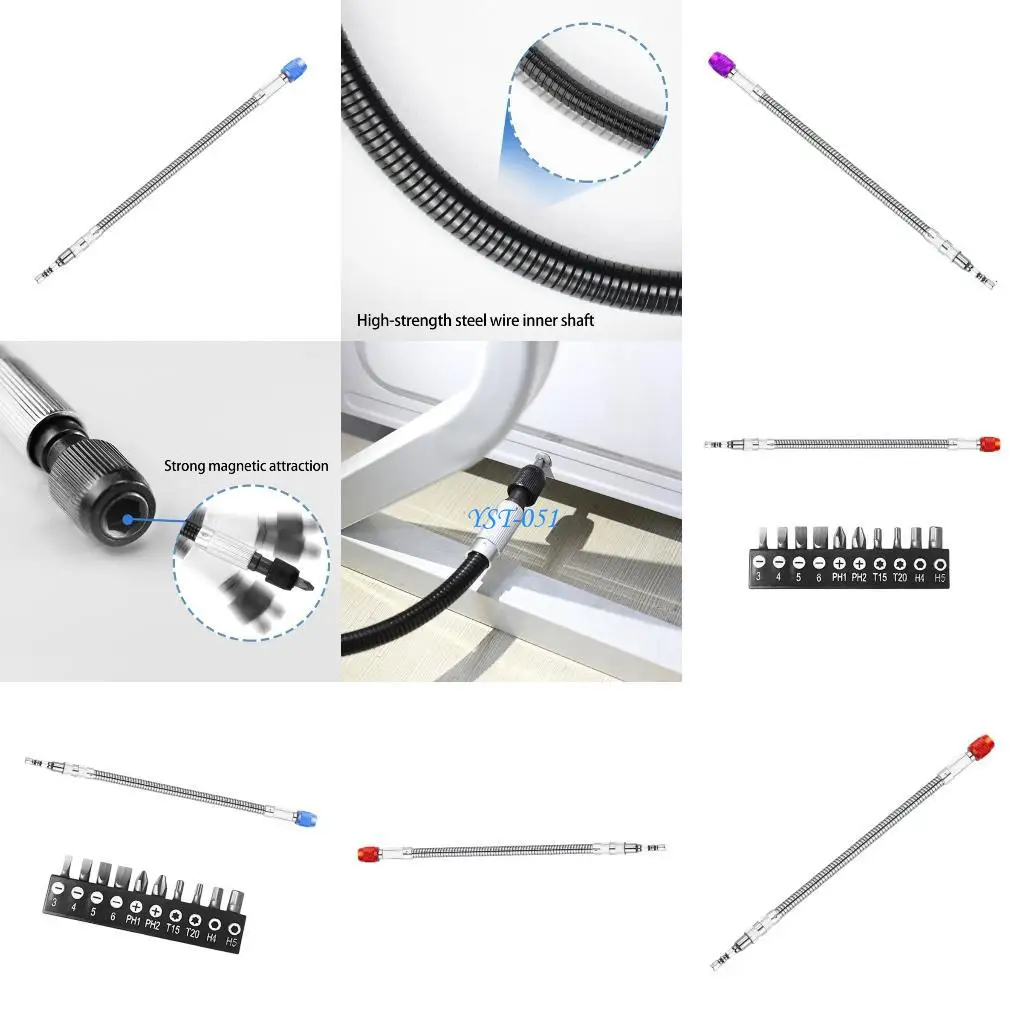 

E15A 300mm Flexible Driver Fast Change Tip 10pc Bit for Tight Space