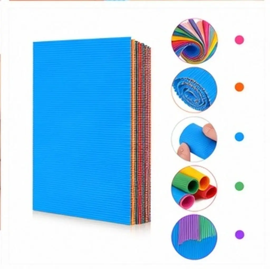 40Pcs Color Corrugated Paper Sheets Thick Colored Cardstock Paper DIY Art Scrapbooking School Craft Project Office Supplies