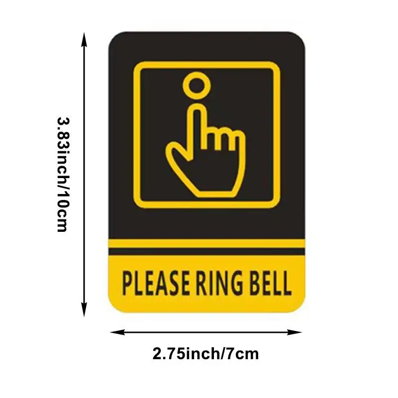 2pcs Funny Sign Please Ring Bell Waterproof Acrylic Sticker Warning Decal Car Door Retail Shop Wall Decor