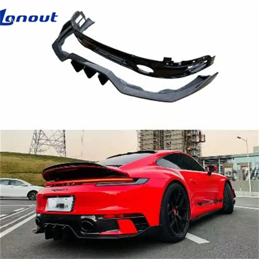 

For for 911 992 Carrera Targa 4S GTS OEM Style Dry Forged Carbon Fiber Bumper Rear Diffuser Exhaust Separator Lip Kit New