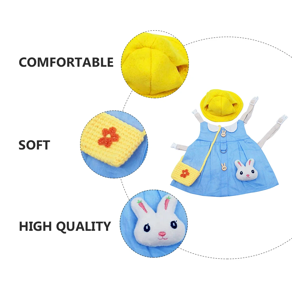

Clothing Set Harness Costume Bunny Suit Dressing Accessories Everyday Walk Weekend Party Costume Rabbit Clothing Set Pet Hat