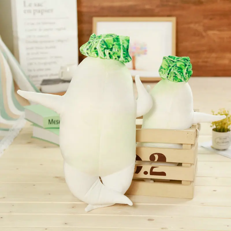 Simulation White Radish Plush Toy Stuffed Kawaii Plant Cushion Sex Pillow Creatiave Sofa Bed Decor