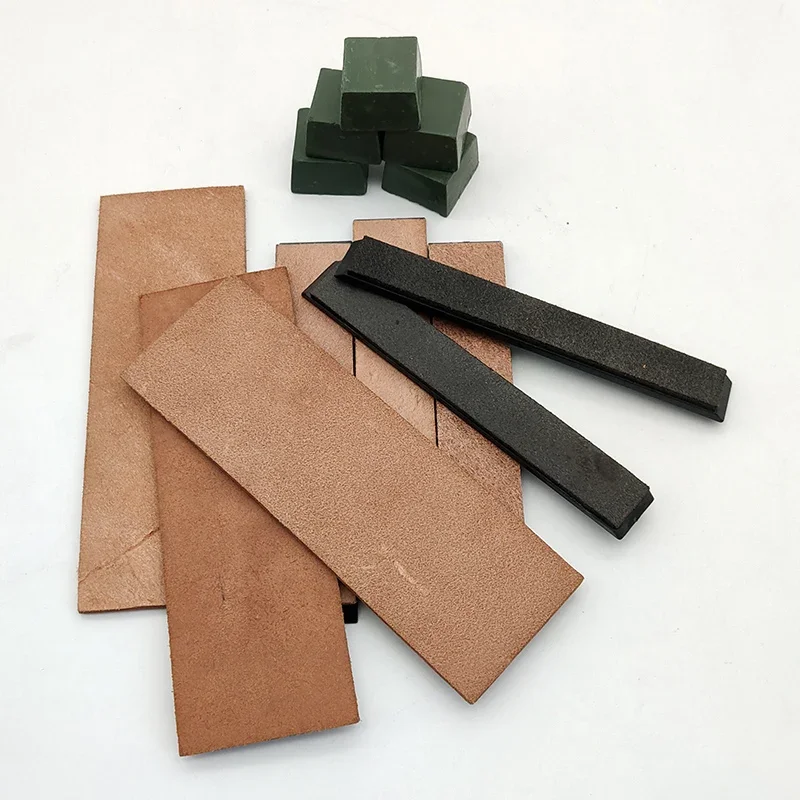 Natural Cowhide Sharpen Compound Sharpening Wax Grinding Polishing Paste Honing Strop with Base Leather Machine Knife Sharpener