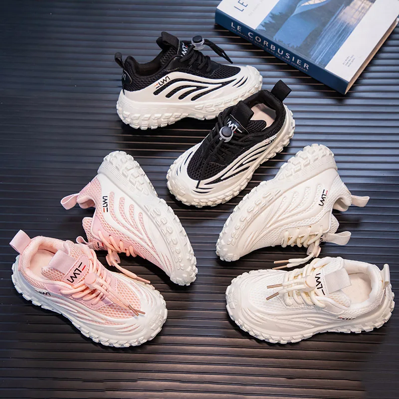 Kid Shoes Girls Casual Sneakers Fashion Breathable Sports Shoes for Children Outdoor Reflective Light Running Shoes Boy Shoes