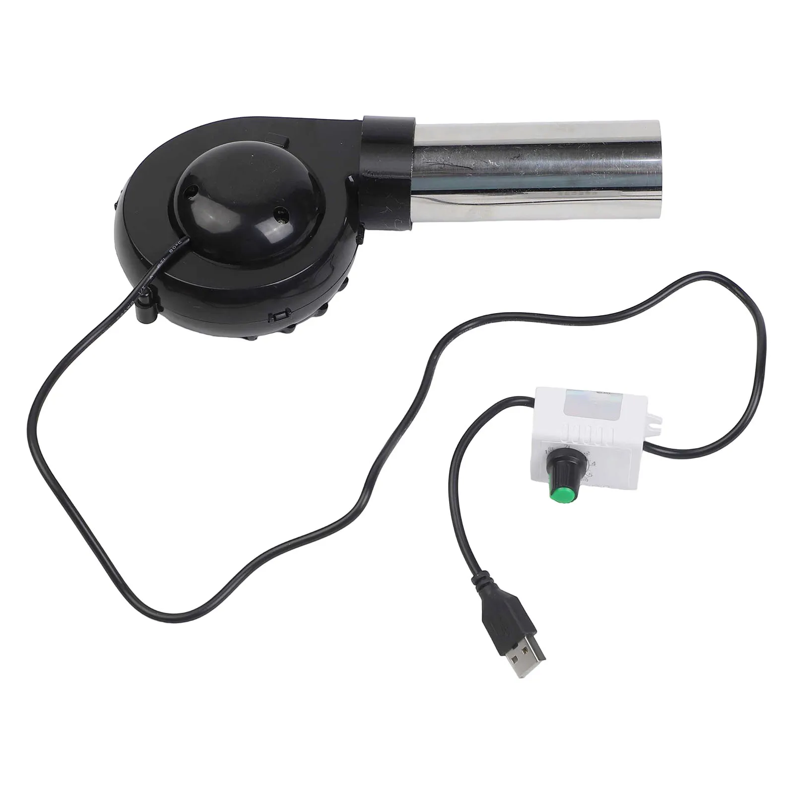 Adjustable Speed BBQ Blower Temperature Resistant Material USB Powered Device Efficient Ignition Support Family Gatherings