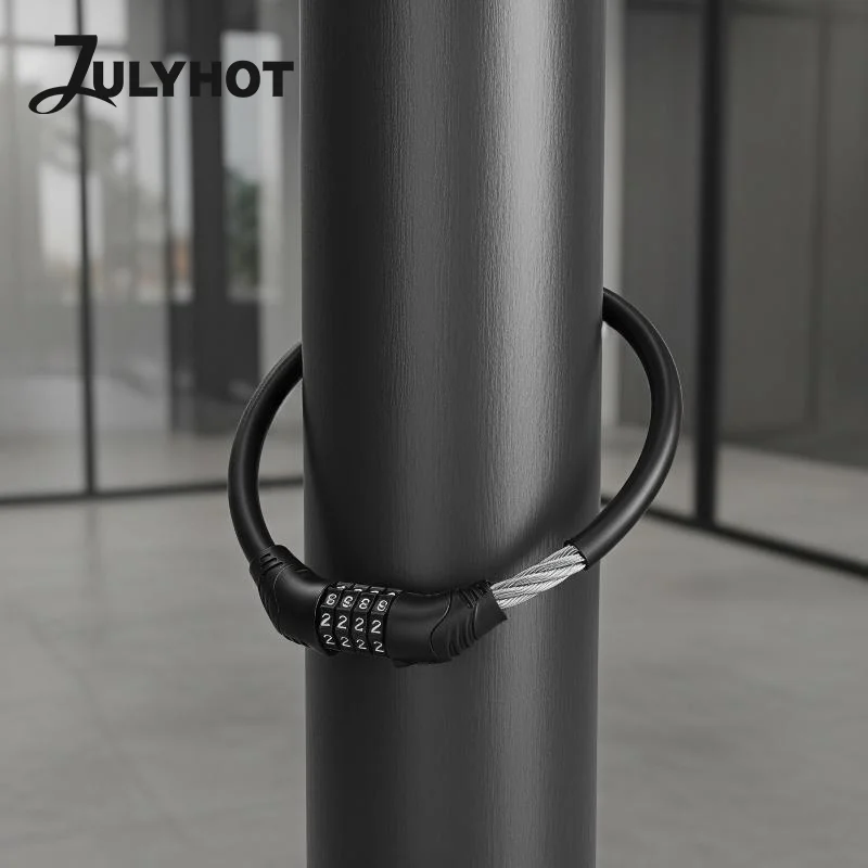 4 Digital Code Anti-Theft Bicycle Cable Lock Stainless Steel Security Locks Portable Combination Code Padlock 1PC