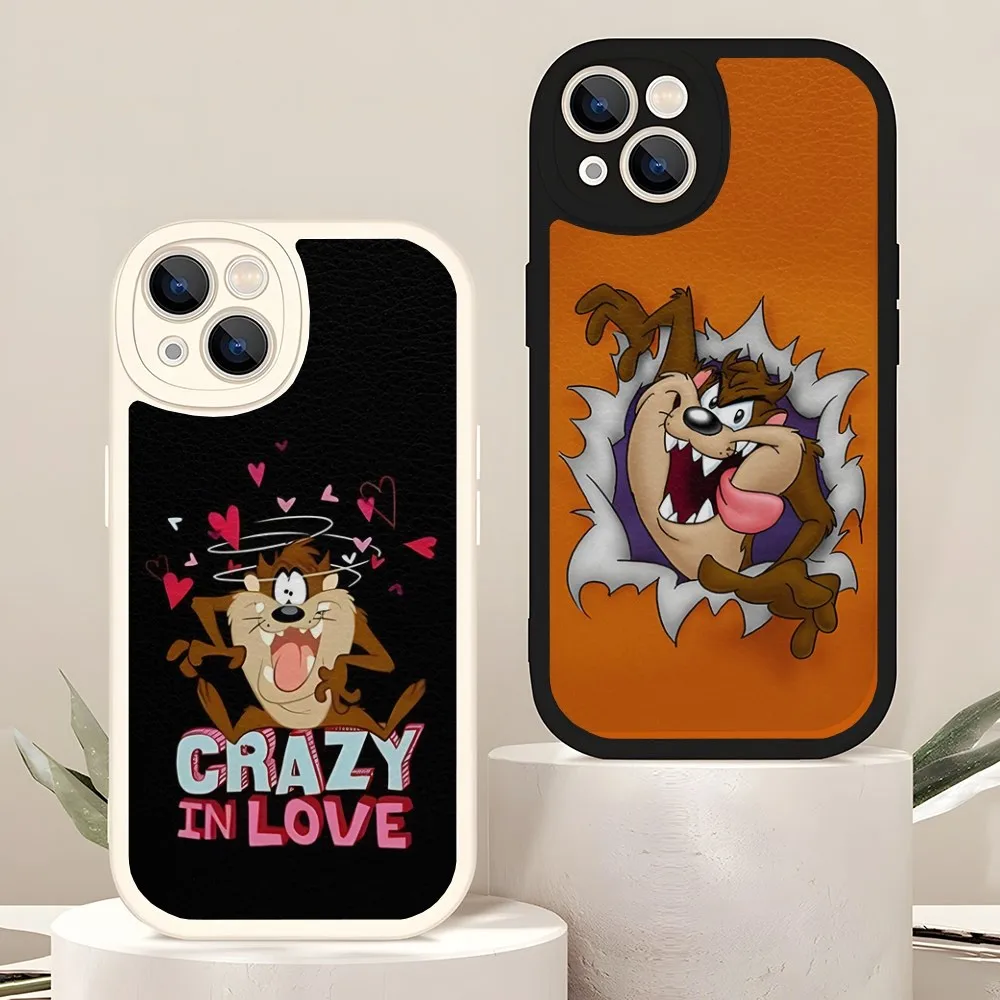 Tasmanian Devil Taz Phone Case For Iphone 14 Pro Max 15 11 13 12 Mini X Xr Xs  7 8 Puls Se Lambskin Silicone Cover