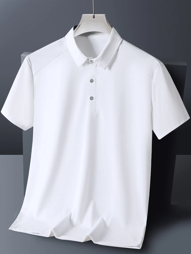 Large Size Short Sleeve Men Polo Shirts Quick-Dry Summer New Fashion Ice Silk T-Shirt Luxury Top Casual Men's Wear L-9xl