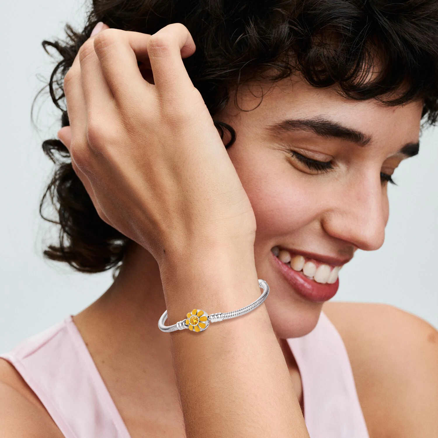 الأصلي 925 فضة سوار القلب ستار زركونيا ل Charms قلادة بها خرزات لحظات سوار للنساء هدايا مجوهرات ذاتية الصنع #4