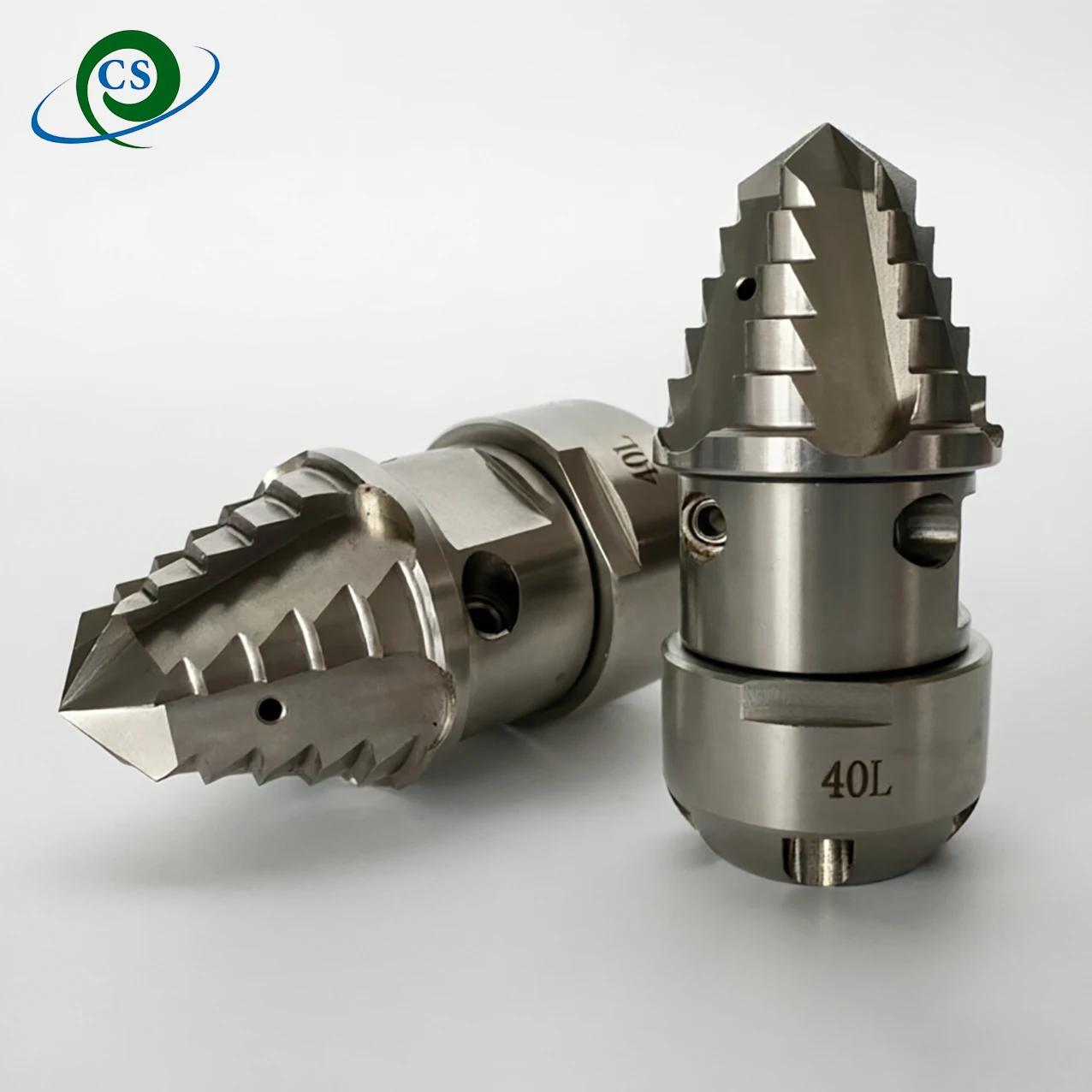 High Pressure Rotating Sewer Cleaning Nozzle Side 4 Reae 6 holes 3/8 1/2 M22 3/8 inch Thread Waste water Discharge Dredging Tool