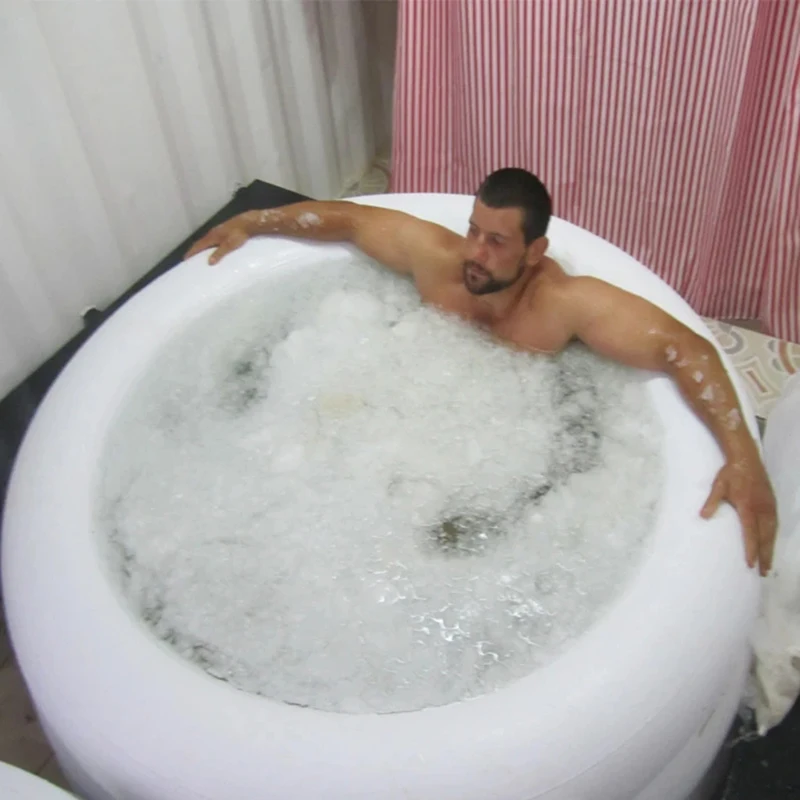 PVC Inflatable Deep Soak Hot Tub Adult Folding Portable Ice Tub