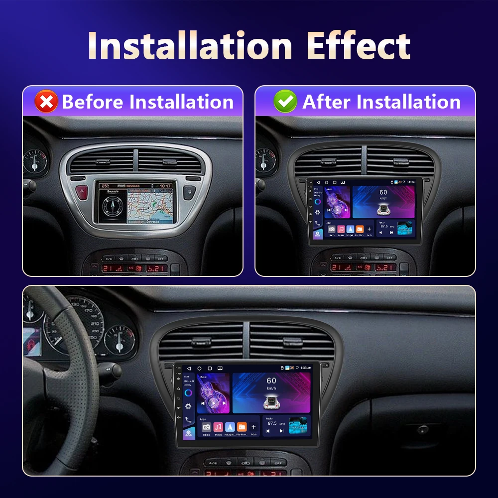 Camecho 6 + 128G اللاسلكية CarPlay أندرويد السيارات راديو السيارة لبيجو 607 2004 2005-2010 نظام تحديد المواقع ستيريو 4G واي فاي سيارة مشغل وسائط متعددة