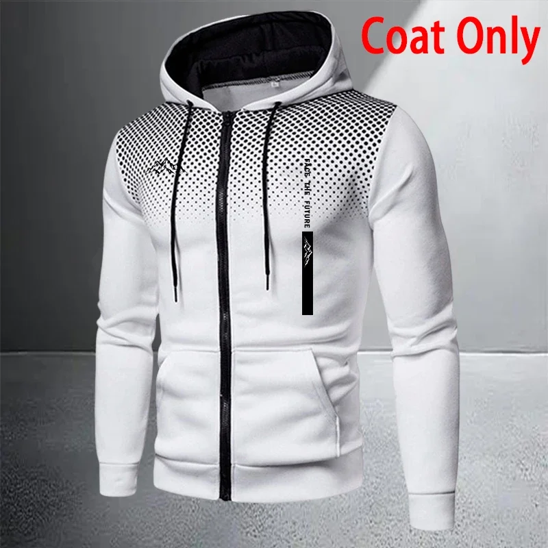 Hot Sales Men's Jacket Tracksuit Casual Zip Hooded Dot Sweatshirts Coat Outdoors Sports Clothes Autumn Winter Single Tops Pants view 6