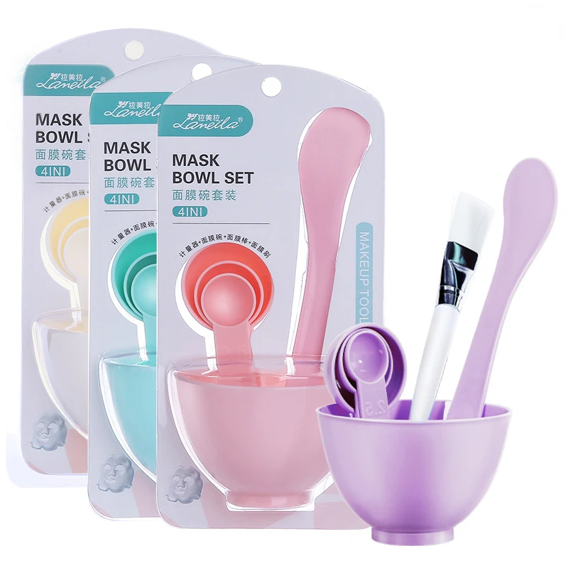Zestaw narzędzi do mieszania maseczek DIY 9 w 1: miseczki do maseczek, patyczki, szpatułki, miękkie silikonowe pędzle do twarzy, łyżeczki