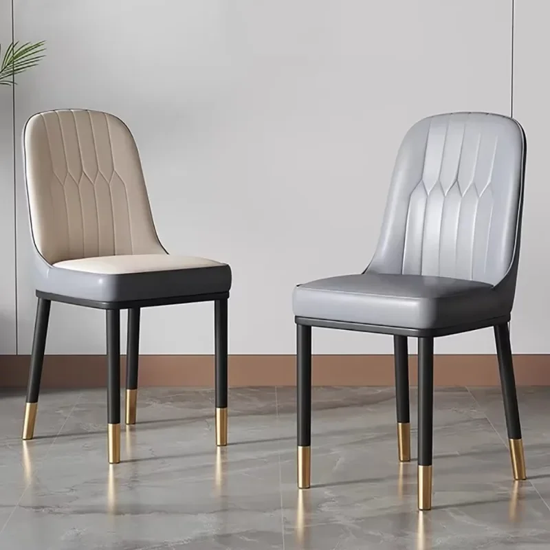 

Набор из 2-х современных обеденных стульев премиум-класса, металлические эргономичные обеденные стулья для спальни, скандинавский шезлонг для гостиной, дизайнерская мебель для дома