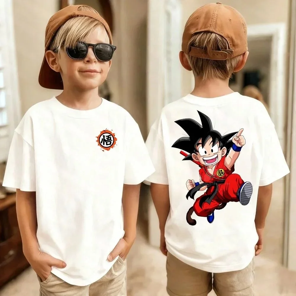 Sommerliches Kinder-Baumwoll-T-Shirt – Dragon Ball Goku Anime-T-Shirt – Neuestes Modell, weiches und geschmeidiges, babyfreundliches Oberteil für Jungen oder Mädchen – Detail 3