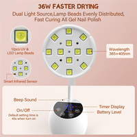 AT02-UV LED Nail Lamp Cordless 36W Mini UV Light For Gel X Nails Tips Rechargeable Nail Dryers With Smart Sensor & 4 Timer