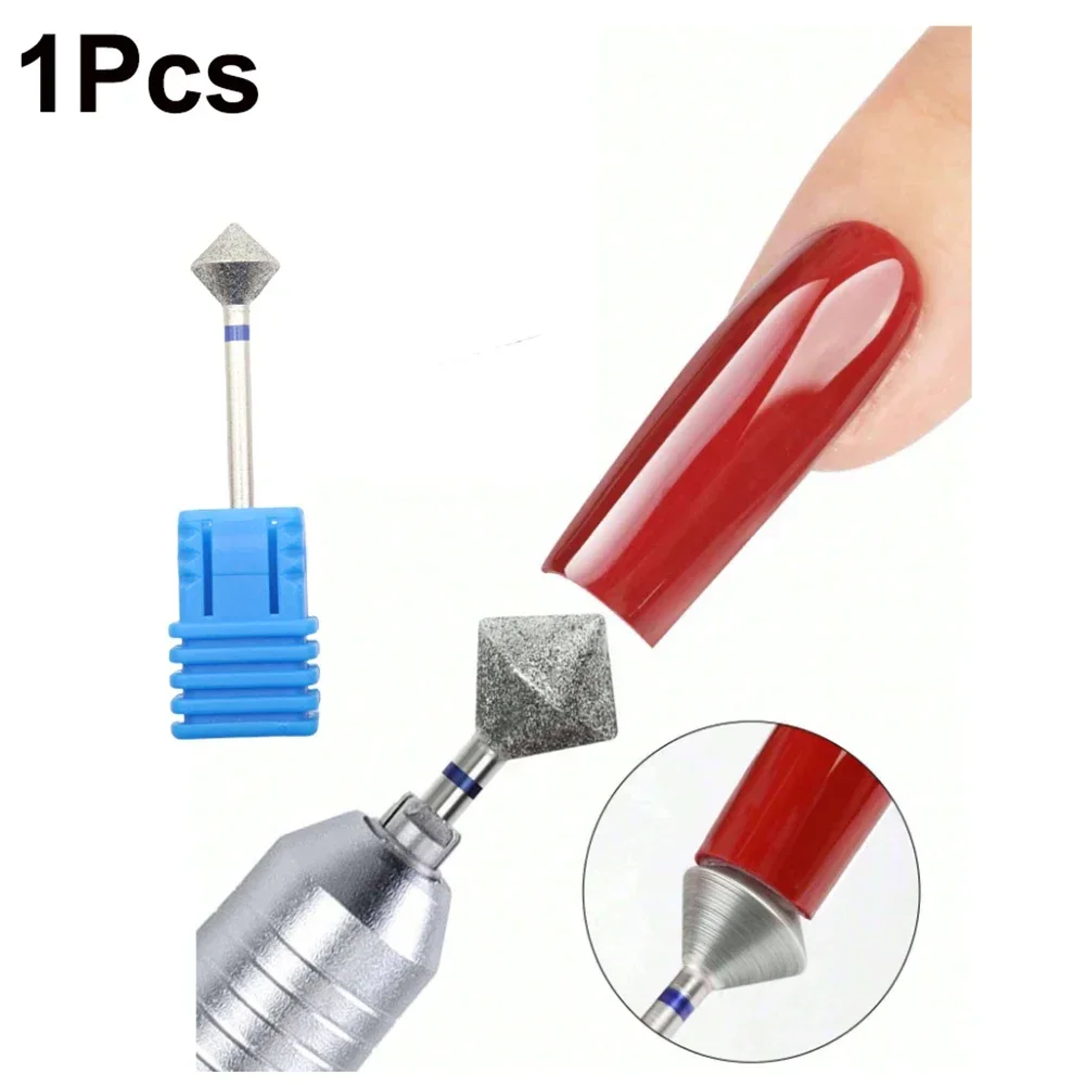 1Pcs New Rhombus Diamond Nail Drill Bit Nail Polishing Head,3/32 Shank Rhombus Nail File Drill Bit Cuticle Cleaner