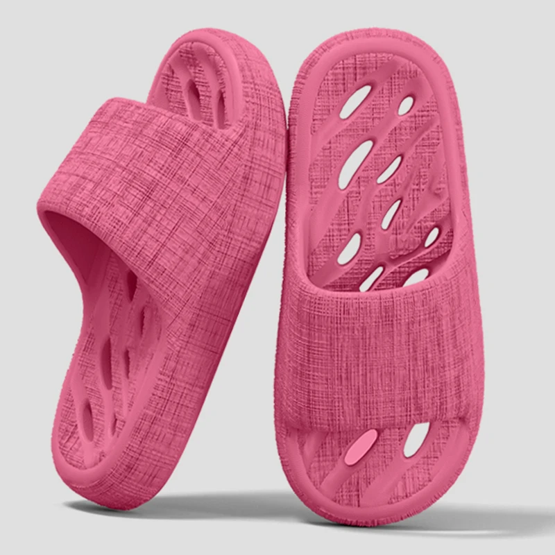 Quick Drying Non Slip Bathroom Slippers Women Indoor Soft Bottom Platform Home Slides Woman Comfortable Leaking Shower Shoes