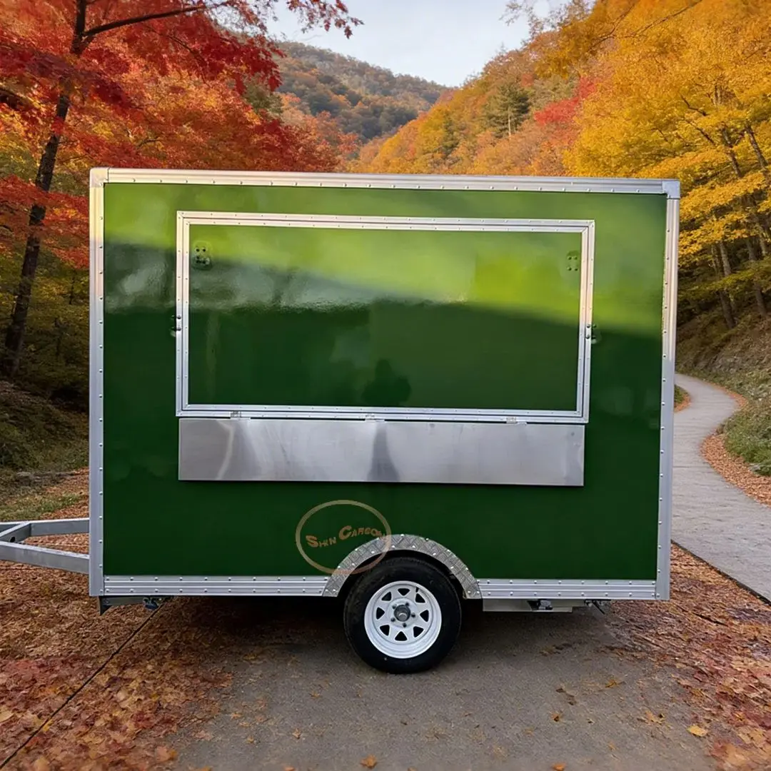 FRP Portable Commercial Mobile Kitchen Catering Trailer with Stainless Steel Workstation for Outdoor Food Service
