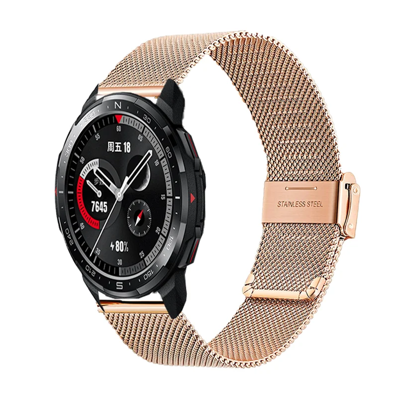 Milanese Bracelet Strap For Honor Watch GS Pro Stainless Steel For Huawei Honor Watch GS Pro Watch Band Wristband Metal Loop