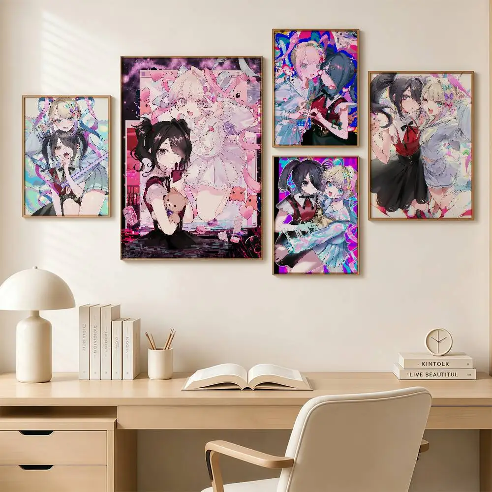 anime N-Needy Streamer Overload Posters Wall Art Retro Painting Home Room Cafe Club Dorm Wall Decor