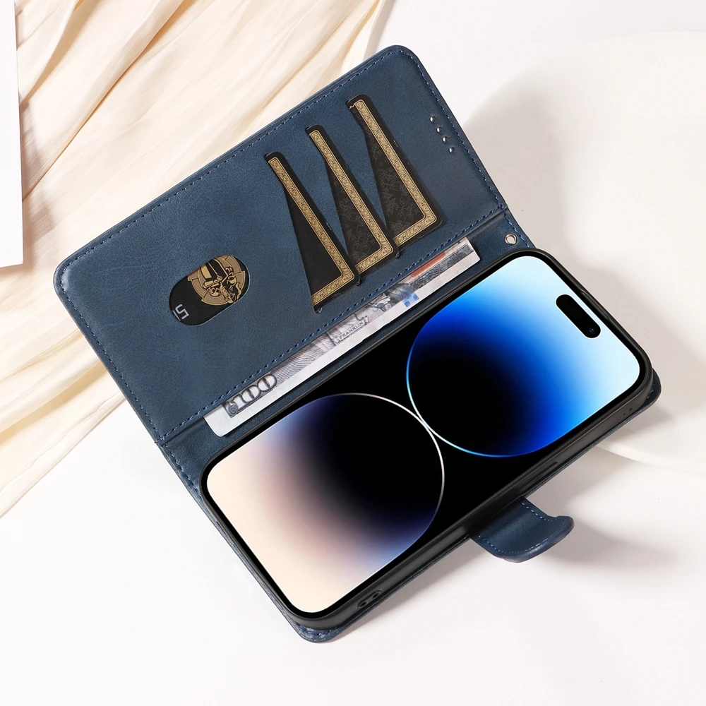 Magnetische Flip-Lederhülle für Xiaomi Redmi 15 15C 14C 13 13C 12 A5 4G 5G Poco C85 169 171 173 Premium Brieftasche mit Kartenfach – Detail 4