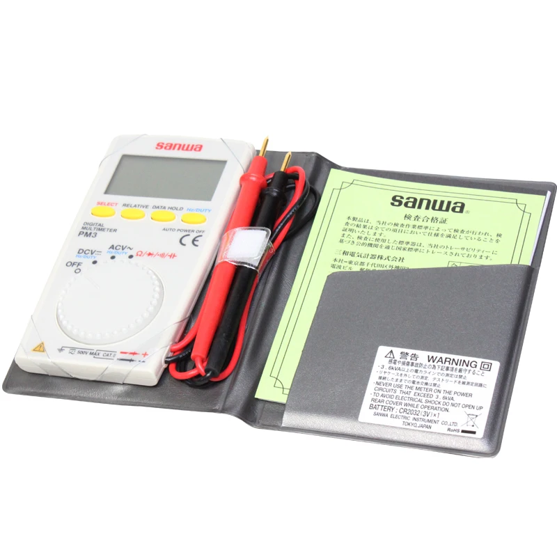 Japan sanwa PM3 Compact Slim Portable Multifunction Digital Multimeter / 0.7% Maximum Accuracy