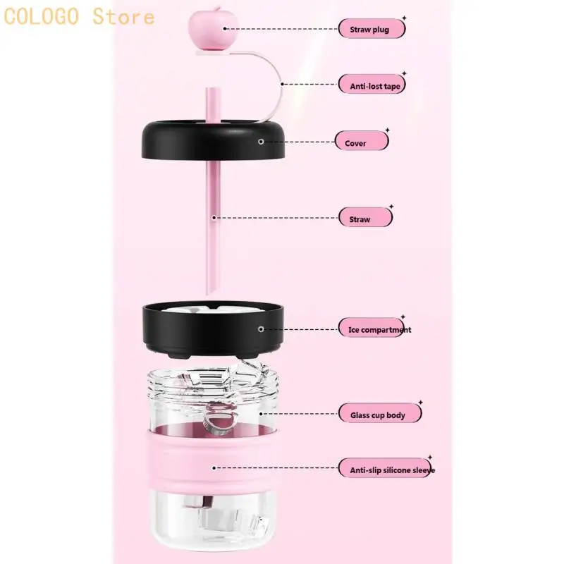 Efficient Cold Brew Bottle With Presses Ice System Multipurpose Cold Drink Cup for in Travel Refreshment D0LD