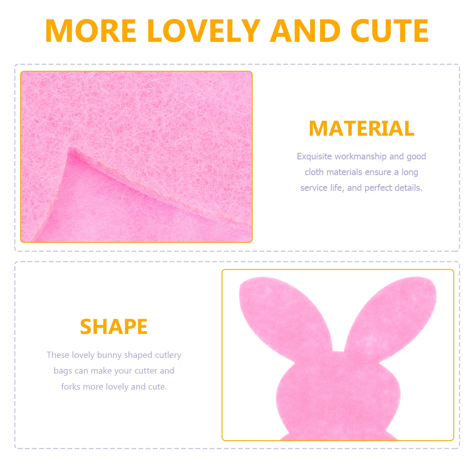 

8pcs Rabbit Cutlery Bag Holder Easter Decor Non woven Fabric Adorable Fork Bags Tableware Storage Party Elements Pouch