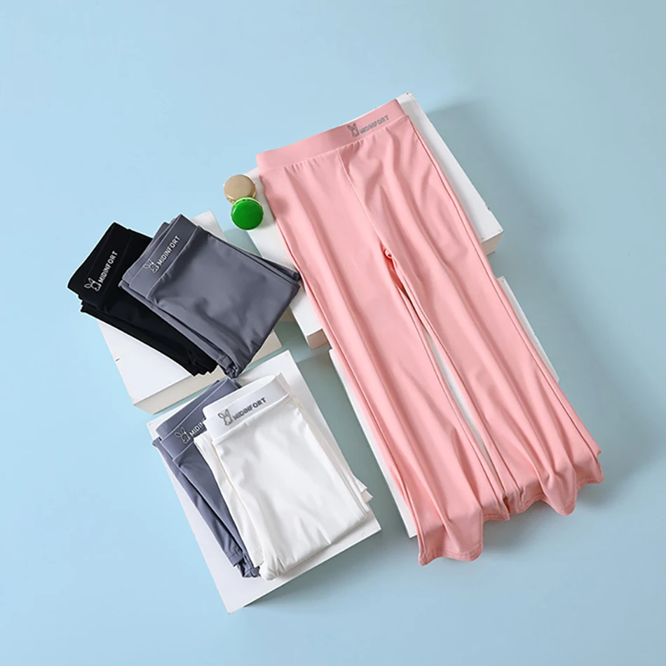 بنطلون ضيق من الحرير الجليدي للفتيات ، بنطلون صغير متوهج ، متين وأنيق ، مناسب للأطفال ، أنشطة صيفية ، تدريب يوغا ، جودة عالية