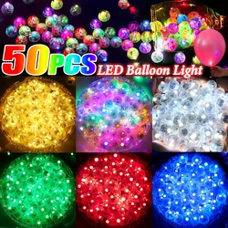 10/20/30/50pcs LED Round Balloon Lights Mini Flash Colorful Luminous Tumbler Lamps For Bar Lantern Christmas Wedding Party Decor