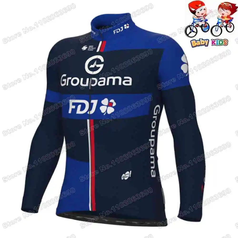 2025 Kids FDJ Team Cycling Jersey Set Boys Girl Italy France Tour Spain Cycling Clothing Children Road Bike Jacket Bicycle Pants