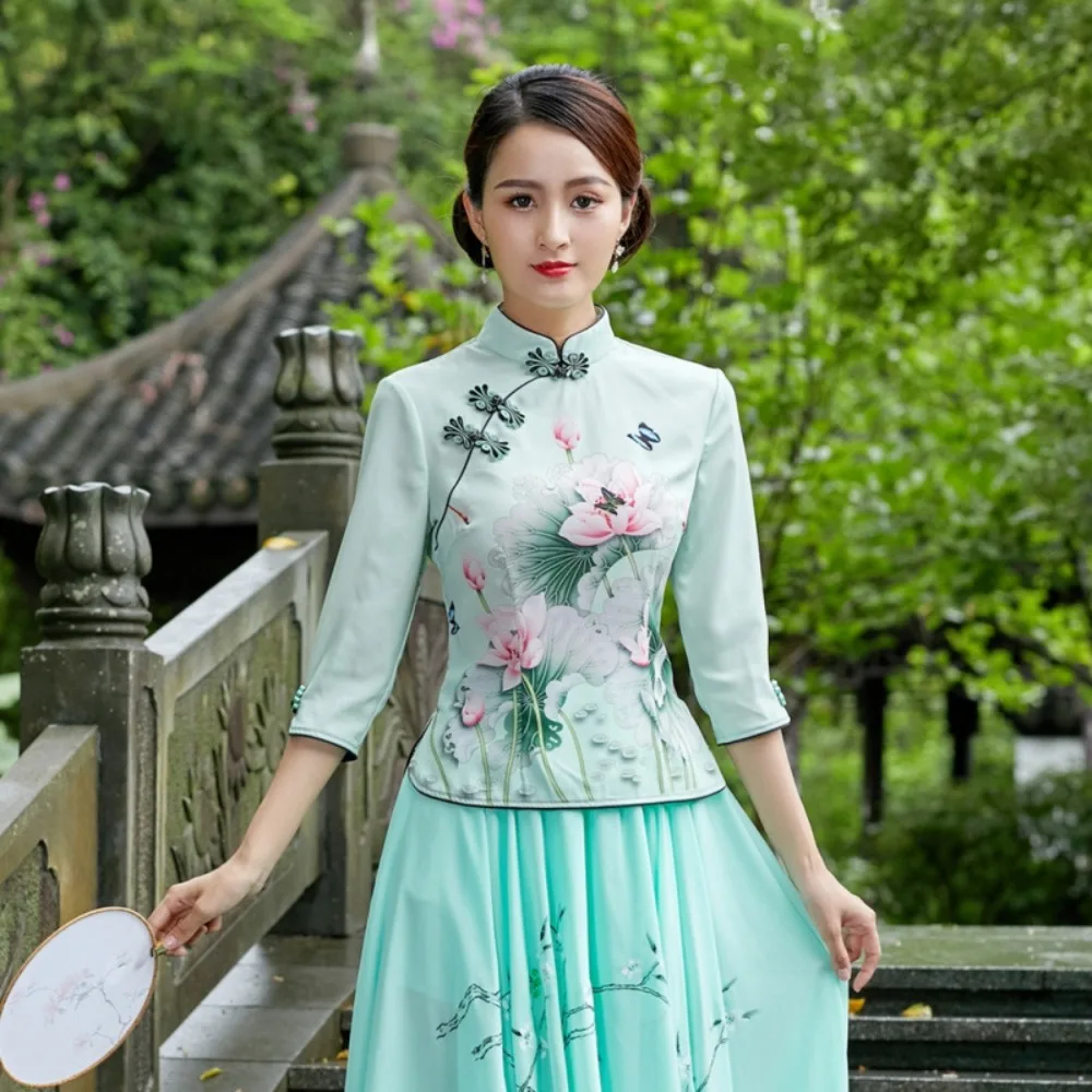 

Qipao Ethnic Style Hanfu Cheongsam Streetwear Elegant Casual Traditional Chinese Clothing for Women Clothes Vintage Tops