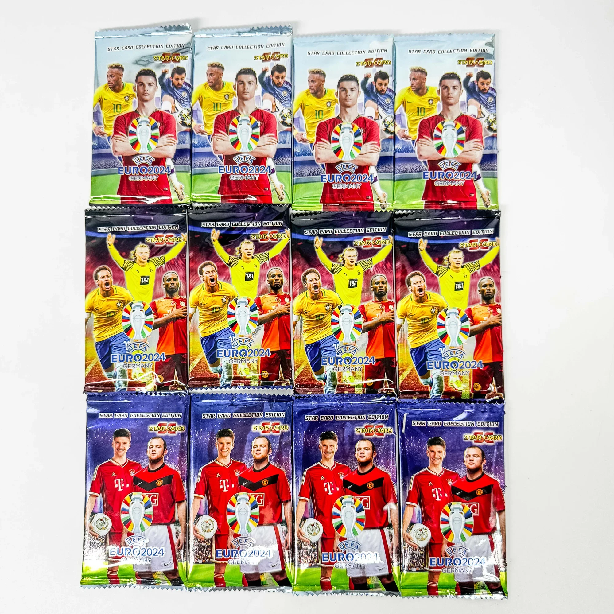 8pcs Football Star Cards Fans FIFA 2024 Pure Soccer Trading Card Board Game Flash Shining Collection TCG Kids Birthday Gifts