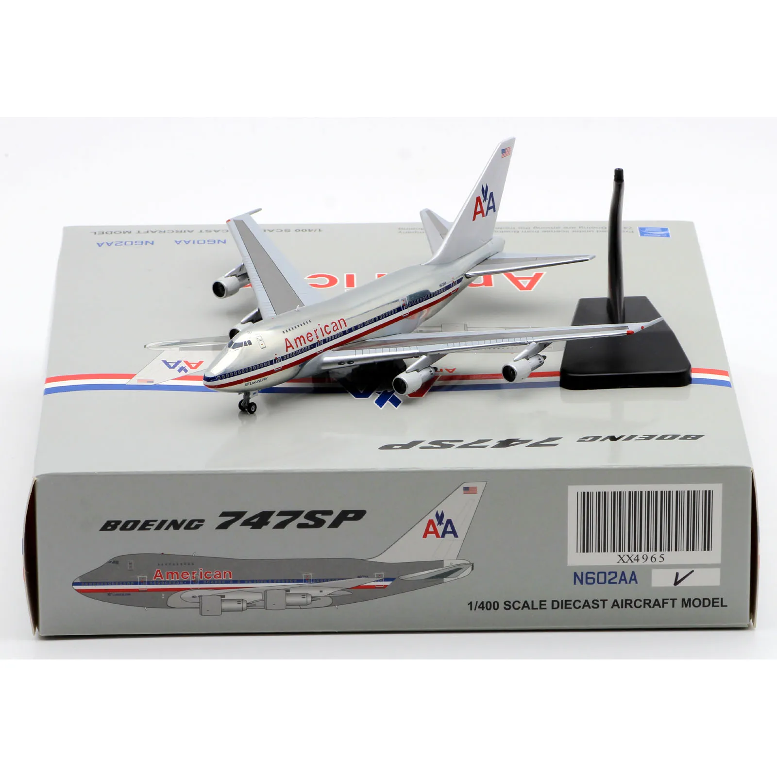 

XX4965 Alloy Collectible Plane Gift JC Wings 1:400 American Airlines Boeing B747SP Diecast Aircraft JET Model N602AA With Stand