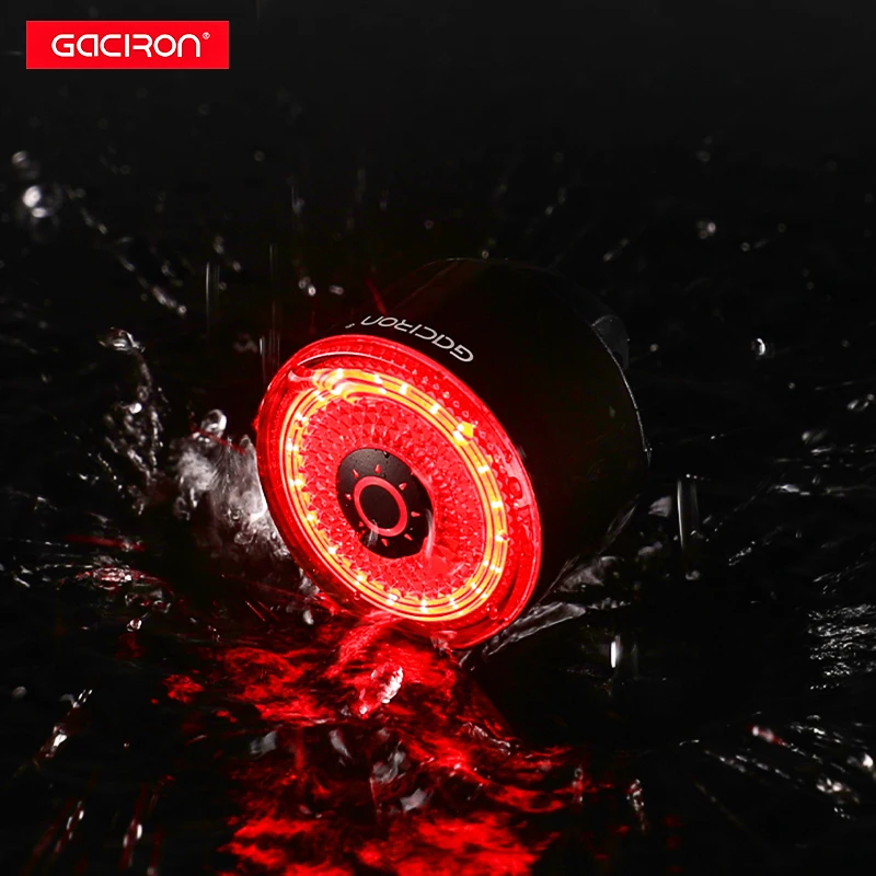 Gaciron Bike Lights 100lm High Brightness Bike Rear Light with Brake Sensor Aluminum alloy Magnetic Bicycle Saddle Taillight