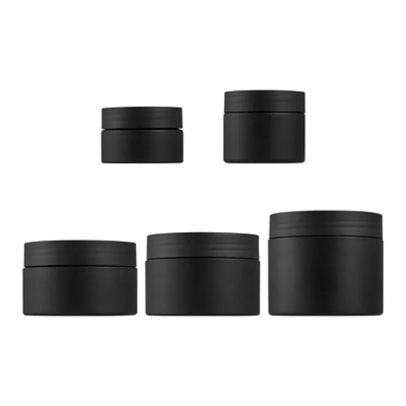 

Packing Empty Plastic Cream Jar Black Packaging Container 30ml 50ml 100ml 120ml 150ml Portable Refillable Cosmetic 30Pieces