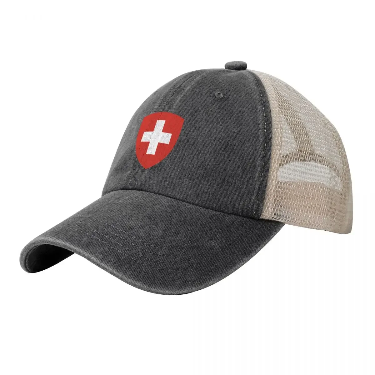 

Switzerland Coat of Arms Cowboy Mesh Baseball Cap summer hat Anime Hat Visor Christmas Hat Baseball For Men Women's