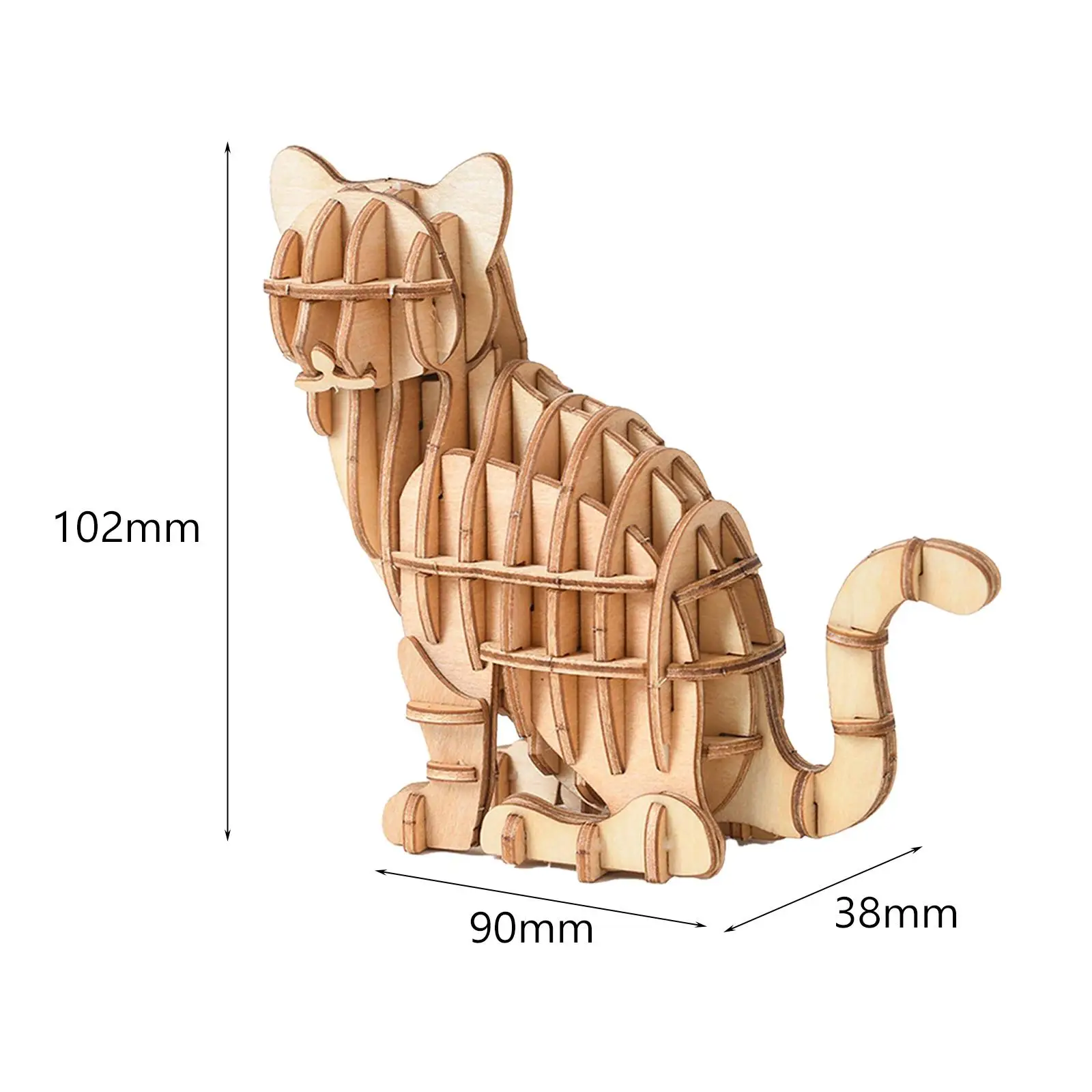 Wooden 3D Cat Puzzle Development Learning Toy Fine Motor Skills Assembly Game Portable Practicing Shape Puzzle Puzzle Toy Craft