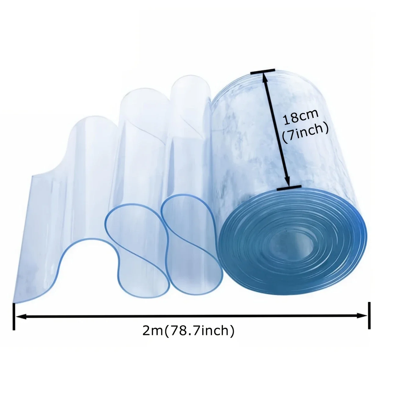 2m PVC Windproof Soft Curtain Strip Transparent Curtain Strip Sheer Curtain Plastic Winter Door Kitchen Cabinet Screen Curtain