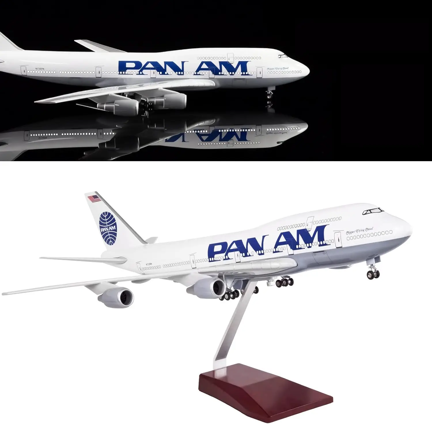 

Diecast 47cm 747 Pan Am B747 Airlines Toys Plane Model Resin With Landing Gear Aircraft Airplanes Model Toy For Collection Gift