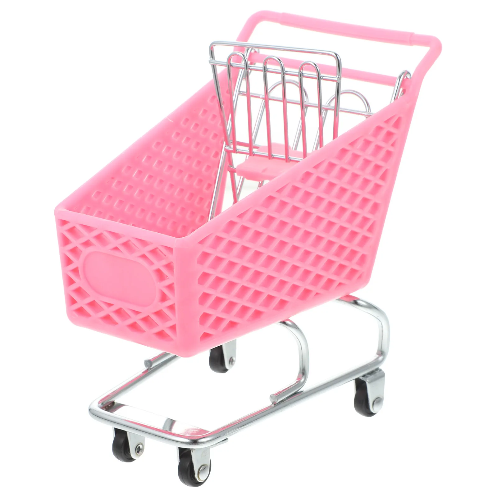 

Mini Shopping Cart Creative Rought Iron Storage Basket Metal Crafts Holder For House Furniture Random Color