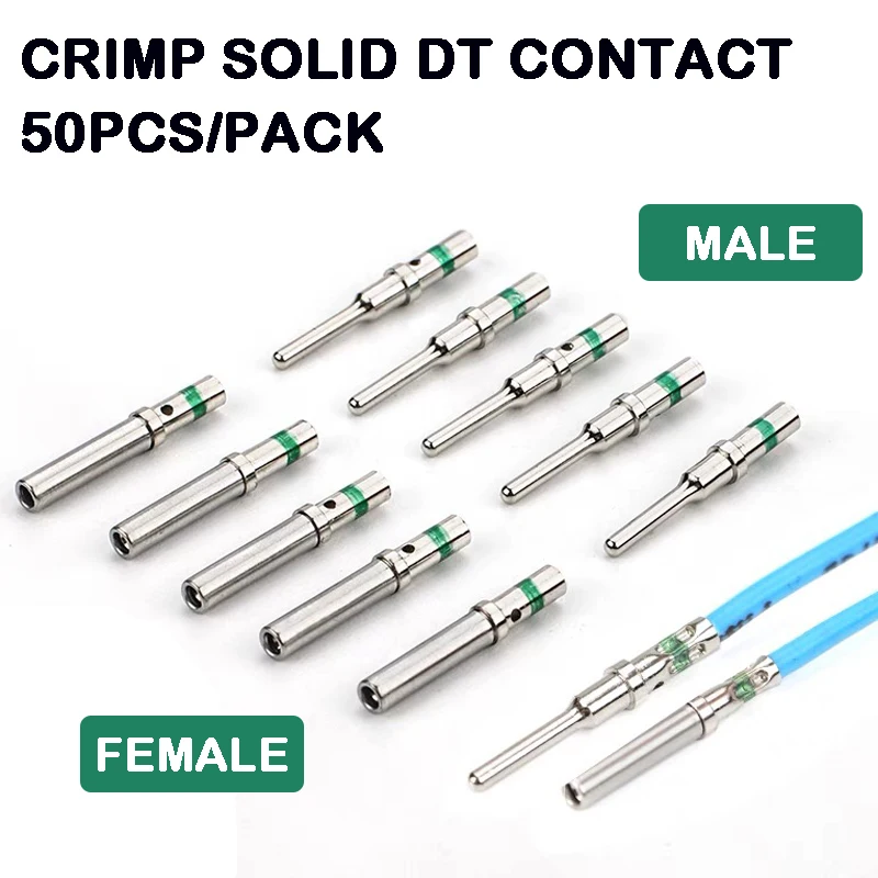 

50PCS DT 1.5mm Series Stainless Steel Pin Contact 0462-201-16141 0460-202-16141,16AWG Deutsch Crimp Solid Female & Male Terminal