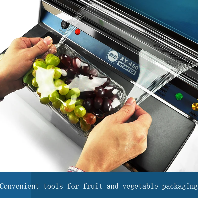 Fresh fruit and vegetable wrap film sealing machine Food wrap film packaging machine Commercial plastic wrapper with cutting