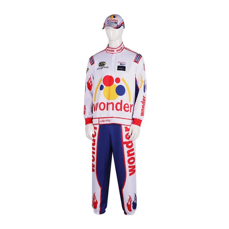Adult Cycling Taradgar Night Ricky Bobby Cosplay Costume Long Sleeves Shirt Racing Suit with Hat lf[5