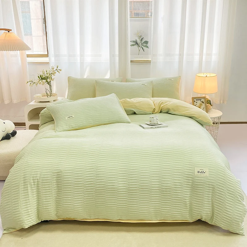 

Minimalist Selling Beddings Sets White Double Elegant Luxury Bedding Set Nordic Aesthetic Edredones De Cama Home Furniture