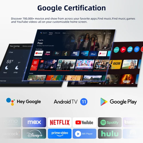 Imagen 2 del producto MECOOL Android TV Box KM2 Plus Deluxe con Netflix 4K certificado Dolby Atmos/Dolby Vision 4 + 32G WiFi6 1000M puerto LAN reproductor multimedia