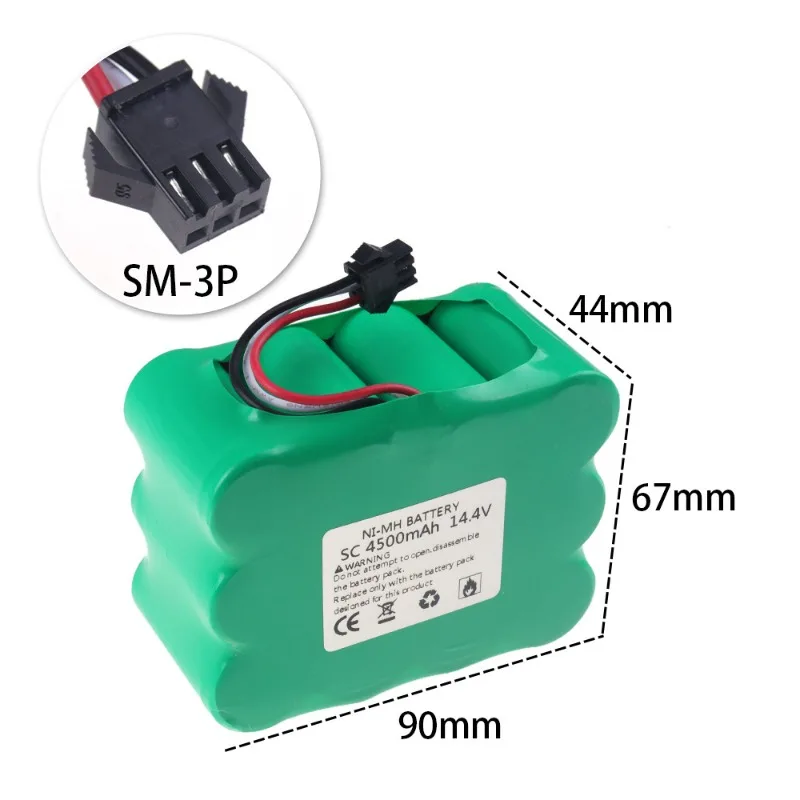 14.4V 4500mAh KV8 Sweeper Battery for 14.4V R770 fm-0 Sweeper Robot Battery Accessories SM-3P Plug